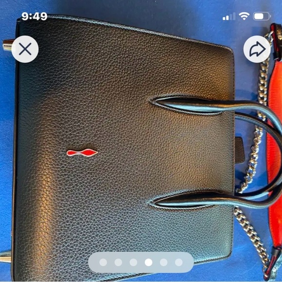 Christian Louboutin Black and Red Chain Shoulder Bag - Picture 5 of 6